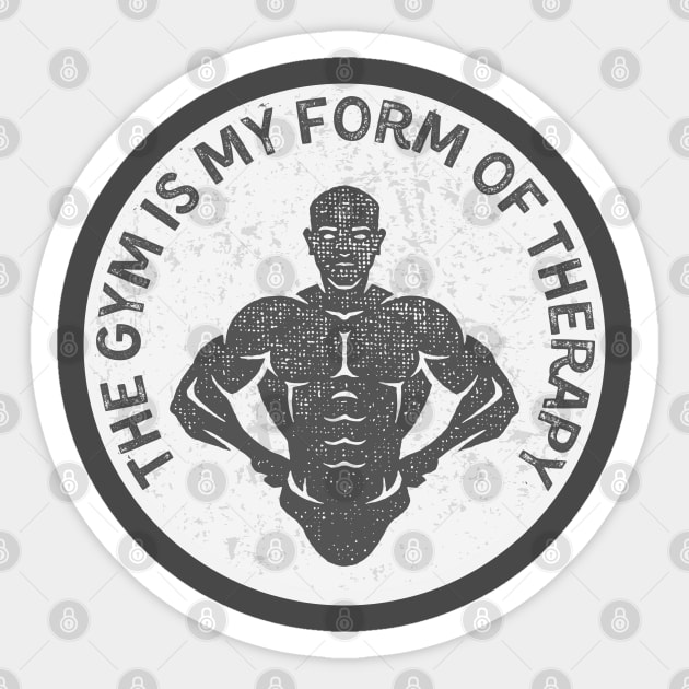 The Gym is my Form of Therapy Sticker by Souls.Print